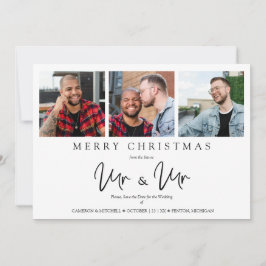 LGTB Gay Whimsical MR & MR Christmas Wedding Photo Julkort