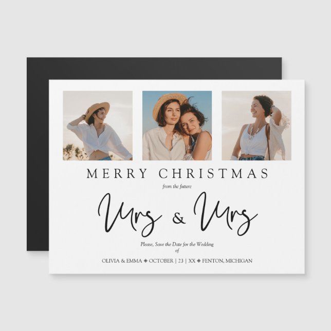 LGTB Lesbian Whimsical MRS & MRS Christmas Wedding (Fram/baksida)