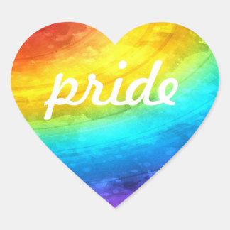 LGTBQA+ Rainbow Pride Hjärtformat Klistermärke