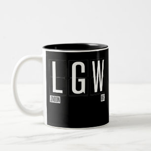 LGW - Den London Gatwick UK flygplatsen kodifierar Två-Tonad Mugg