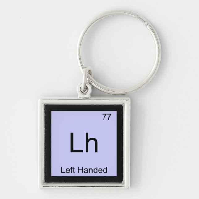 Lh - Lämnat kronisk kemi Periodic Bord Symbol Fyrkantig Silverfärgad Nyckelring (Framsidan)