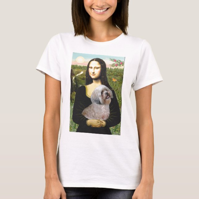 Lhasa Apso 10 - Mona Lisa T Shirt (Framsida)