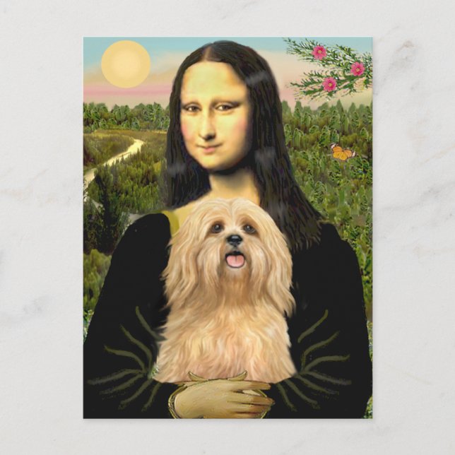 Lhasa Apso 9 - Mona Lisa Vykort (Framsida)