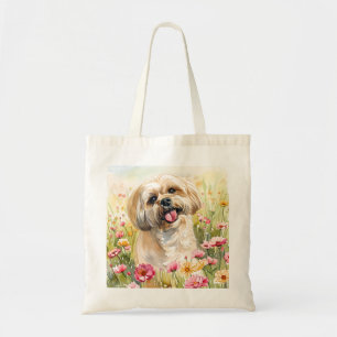 Lhasa Apso Akvarell Shoppingväska Tygkasse