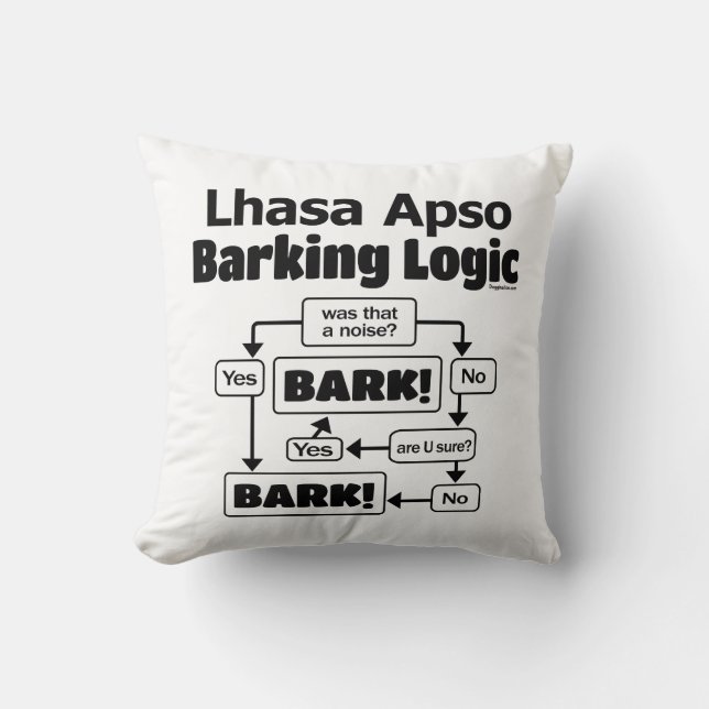 Lhasa Apso Barking Logic Kudde (Framsida)