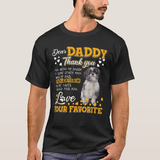 Lhasa Apso Bäste pappa Tack för att han var min pa T Shirt (Framsida)