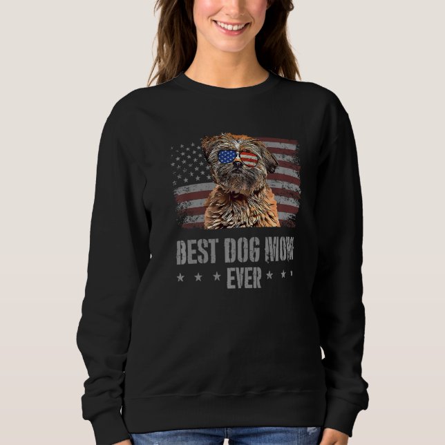 Lhasa Apso Best Hund Mamma någonsin Retro Förenta  T Shirt (Framsida)