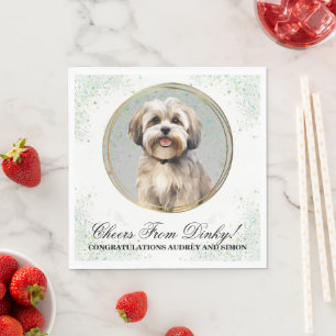 Lhasa Apso Bröllokduktyg med Hund Foto Pappersservett