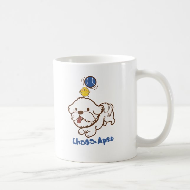 Lhasa apso bubu och lille kycklingguagua kaffemugg (Höger)