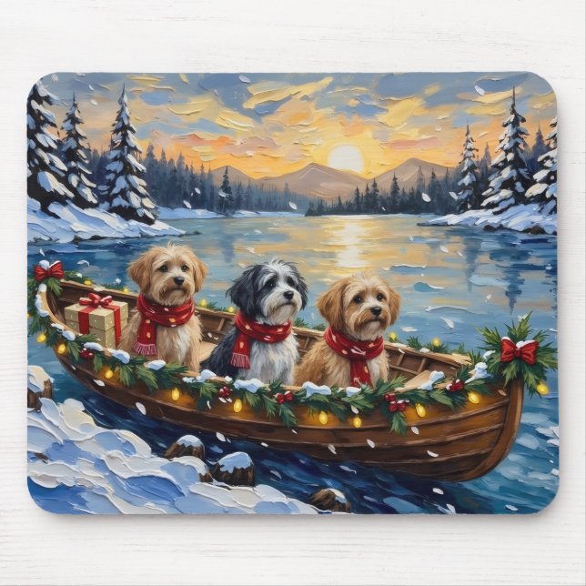 Lhasa Apso Christmas Boat Holiday Musmatta (Framsidan)