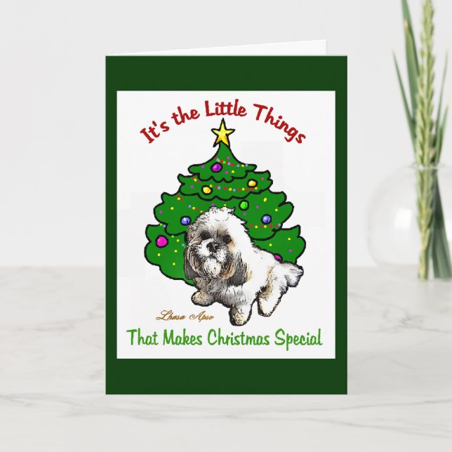Lhasa Apso Christmas Gifts Helgkort (Framsida)