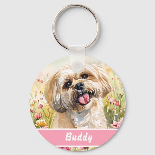 Lhasa Apso Dog Tag – Custom Info Nyckelring (Framsida)