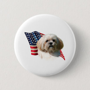 Lhasa Apso flagga Knapp