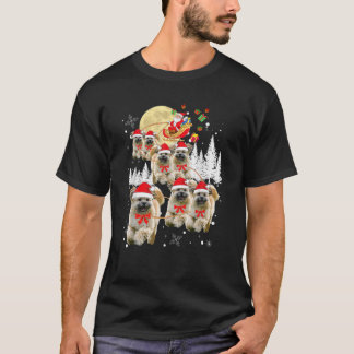 Lhasa Apso Funny Reindeer jul Måne Santa Hund T Shirt