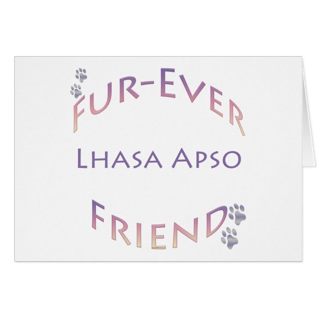 Lhasa Apso Furever Hälsningskort (Framsidan Horizontal)