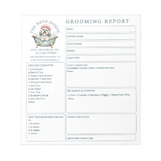 Lhasa Apso Groomingsalong Utvärderingskort Anteckn Anteckningsblock