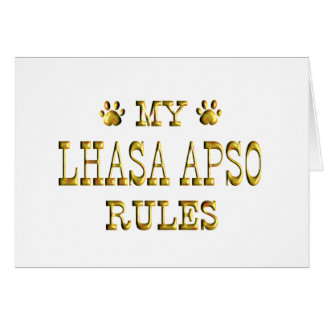 Lhasa Apso härskar guld Hälsningskort