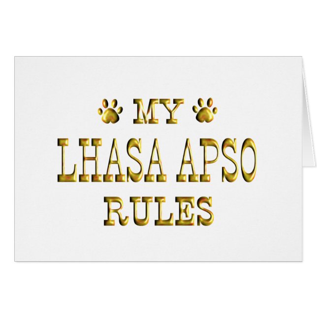 Lhasa Apso härskar guld Hälsningskort (Framsidan Horizontal)