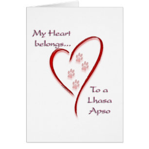 Lhasa Apso Heart Tillhör Hälsningskort