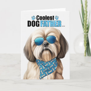 Lhasa Apso Hund Coolest Pappa All Fars dag Helgkort