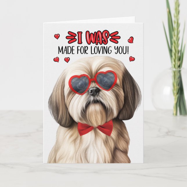 Lhasa Apso-Hund för att övertala dig Valentine Helgkort (Framsida)
