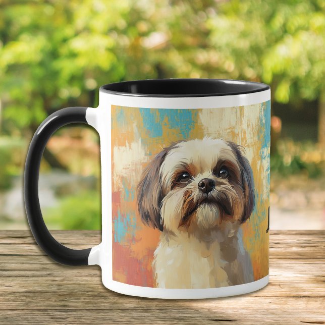 Lhasa Apso Hund Impressionistisk Målning Mugg (Skapare uppladdad)