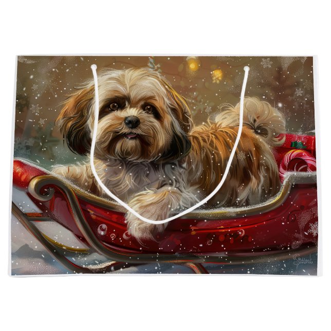 Lhasa Apso Hund Jul Festiv (Framsidan)