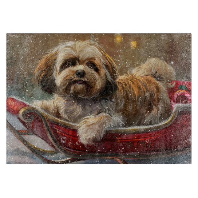 Lhasa Apso Hund Jul Festivitet (Framsidan)