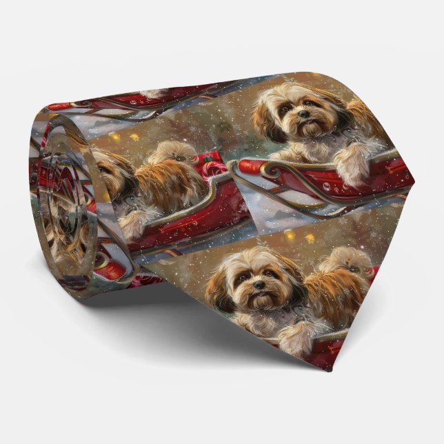 Lhasa Apso Hund Jul Festivitet Slips (Rullad)