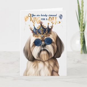Lhasa Apso Hund Kung för en daglig födelsedag Kort