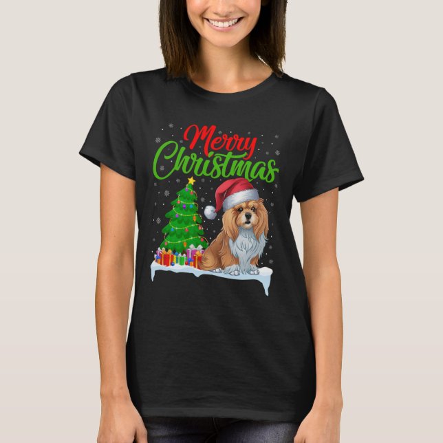 Lhasa Apso Hund Ljus Funny Julafton Do T Shirt (Framsida)