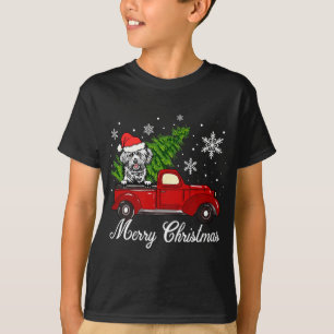 Lhasa Apso Hund Riding Red Lastbil God jul De T Shirt