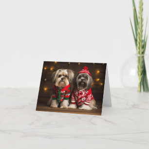 Lhasa Apso Hundar julkort Kort