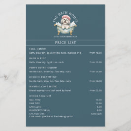 Lhasa Apso Hundvårdsprislista Flyer - Teal