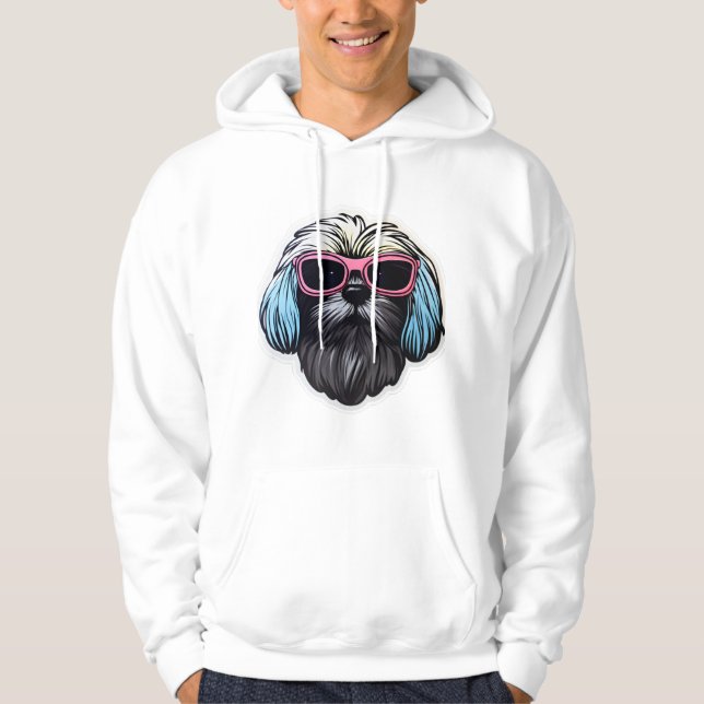 Lhasa Apso i Coola Sunglasses Classic T-Shirt Hoodie (Framsida)