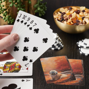 Lhasa Apso i Höst löv Fall Inspire Casinokort