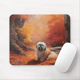 Lhasa Apso i Höst löv Fall Inspire Musmatta