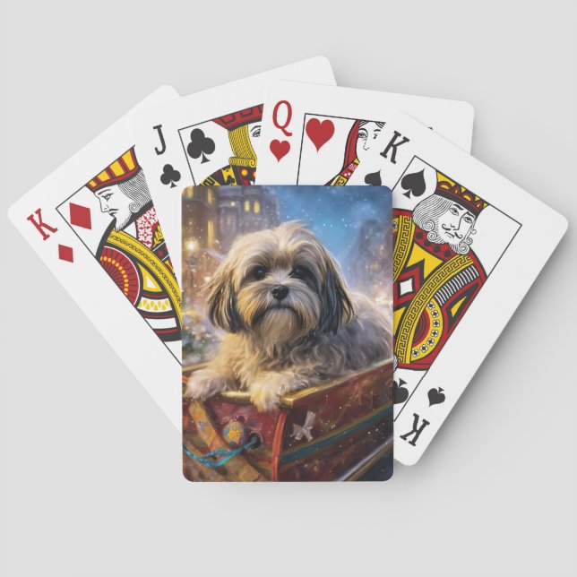 Lhasa Apso jul - högsäsong Casinokort (Baksidan)