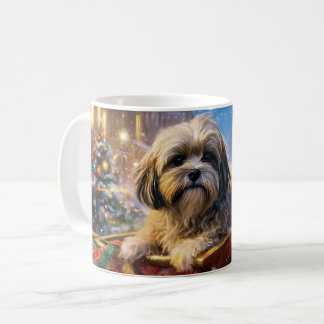 Lhasa Apso jul - högsäsong Kaffemugg