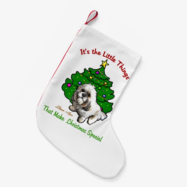 Lhasa Apso-jul Liten Julstrumpa (Framsidan (Hängande))