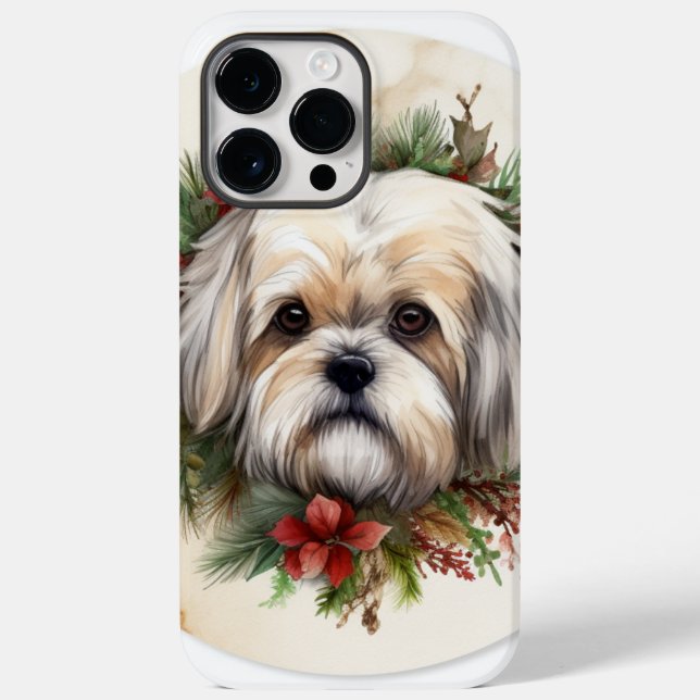 Lhasa Apso jul Utandning Festive Valp (Baksida)