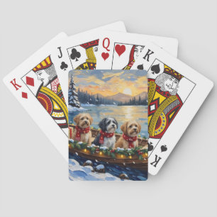 Lhasa Apso julbåt semester Casinokort