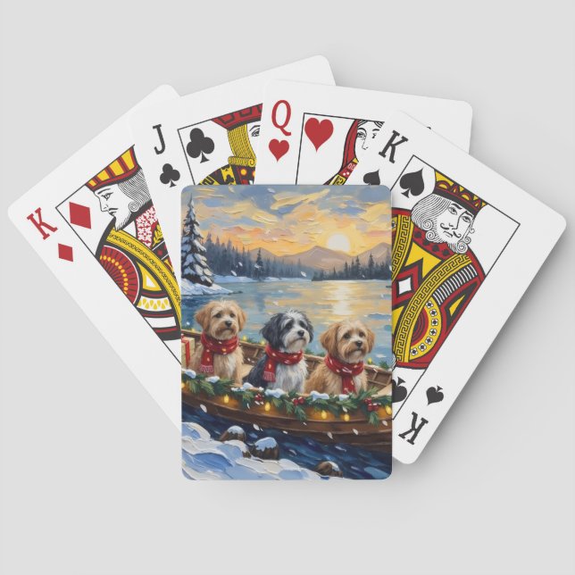 Lhasa Apso julbåt semester Casinokort (Baksidan)