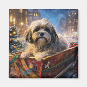 Lhasa Apso Julfirande Säsong Magnet