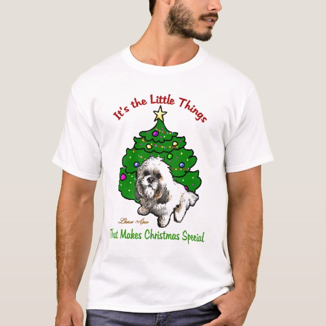 Lhasa Apso-julgåvor T-shirt (Framsida)