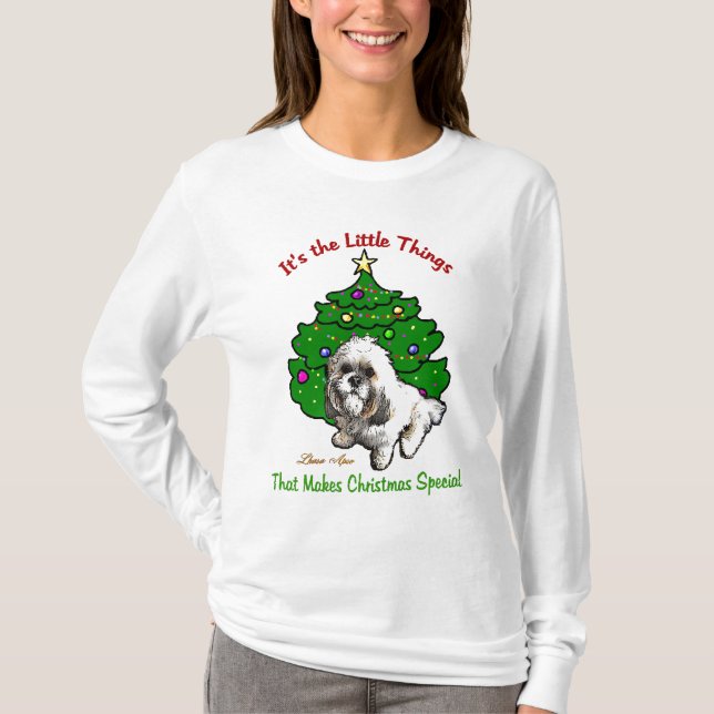 Lhasa Apso-julgåvor Tee Shirt (Framsida)