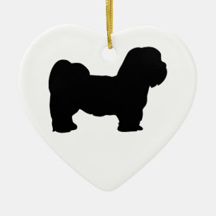 Lhasa Apso Julgransprydnad Keramik