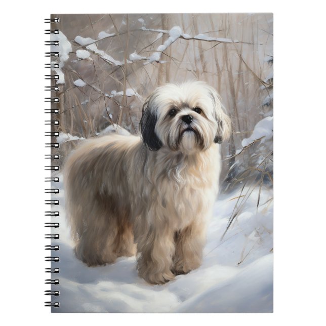 Lhasa Apso Låt det snöa jul Anteckningsbok (Framsidan)