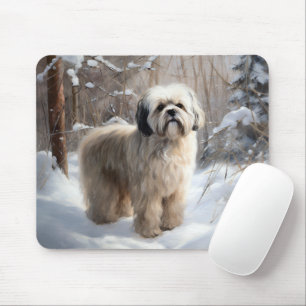Lhasa Apso Låt det snöa jul Musmatta