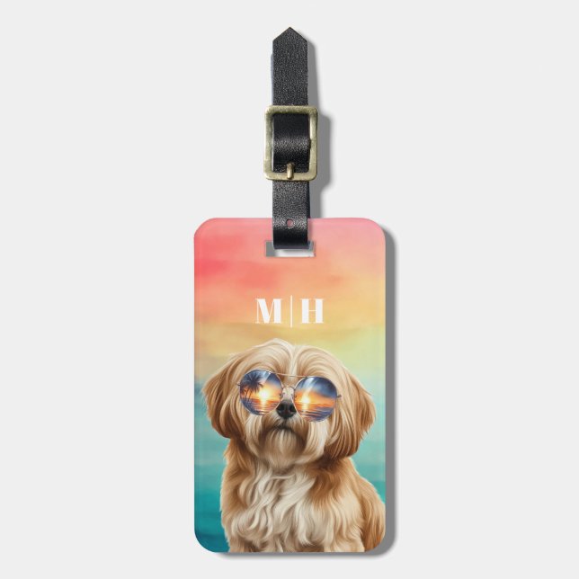 Lhasa Apso Luggage Taggs Bagagebricka (Vertikal Framsida)